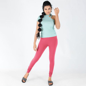 Women Pink Churidar Length Legging