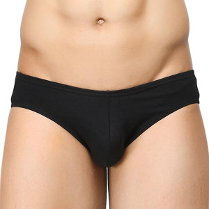 Black Cotton Blend Brief